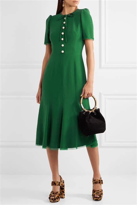 green dress acetate dolce gabbana|dolce and gabbana midi dress.